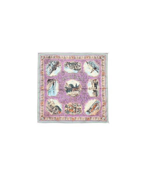 BINDU(ビンドゥー)の「(BINDU)Cotton Voile Wight Map Bandana(バンダナ/スカーフ・レディース・ライトパープル・ONE SIZE)」の8枚目の写真