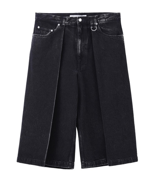 JOHN LAWRENCE SULLIVAN（ジョンローレンスサリバン）の「JOHN LAWRENCE SULLIVAN WASHED DENIM TUCKED WIDE SHORTS (2A009-0426-20)（その他パンツ・メンズ・ブラック・46/44/48）」の6枚目の写真