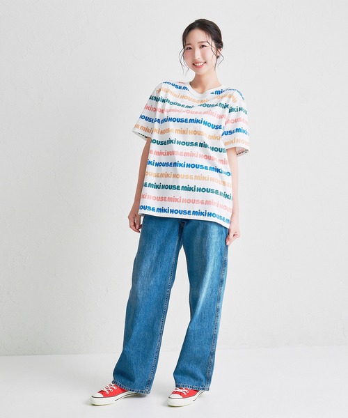 MIKI HOUSE(ミキハウス)の「【WEB限定】総柄ロゴ半袖Tシャツ(大人用)(Tシャツ/カットソー・レディース・マルチ/ブラック・L(175-185cm)/M(165-175cm)/S(155-165cm))」の11枚目の写真