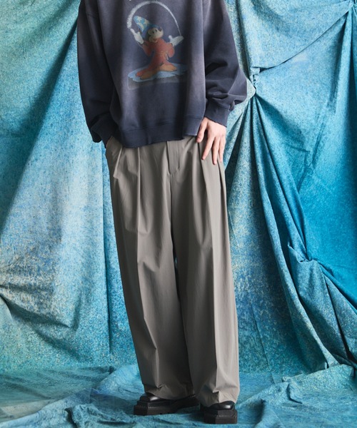 MAISON SPECIAL（メゾンスペシャル）の「《UNISEX》【PERTEX】Prime-Wide Two-tuck Trousers/【パーテックス】プライムワイドツータックスラックス【MAISON SPECIAL/メゾンスペシャル】■セットアップ対応■（スラックス・メンズ・ブラック/グレー/チャコールグレー・0/1/2）」の13枚目の写真