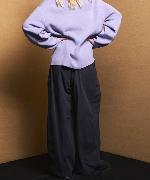 MAISON SPECIAL（メゾンスペシャル）の「《UNISEX》【PERTEX】Prime-Wide Two-tuck Trousers/【パーテックス】プライムワイドツータックスラックス【MAISON SPECIAL/メゾンスペシャル】■セットアップ対応■（スラックス・メンズ・ブラック/グレー/チャコールグレー・0/1/2）」の12枚目の写真