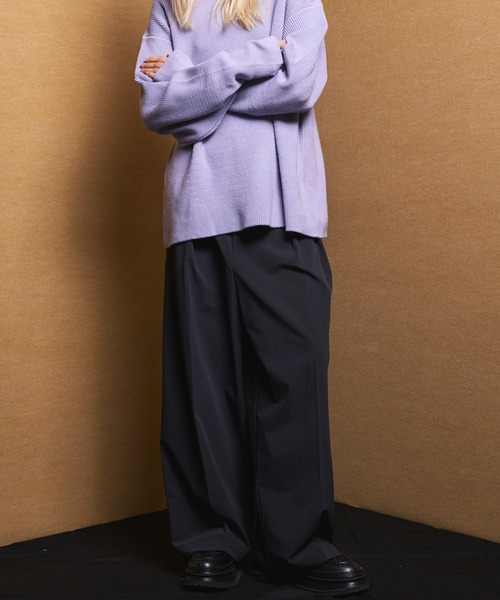 MAISON SPECIAL（メゾンスペシャル）の「《UNISEX》【PERTEX】Prime-Wide Two-tuck Trousers/【パーテックス】プライムワイドツータックスラックス【MAISON SPECIAL/メゾンスペシャル】■セットアップ対応■（スラックス・メンズ・ブラック/グレー/チャコールグレー・0/1/2）」の10枚目の写真