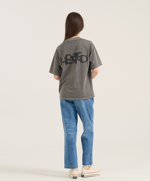 LEVHEARTED(レブハティッド)の「ジオコソスマイルショートシャツ - グレー(Tシャツ/カットソー・レディース・ライトグレー・MEDIUM)」の3枚目の写真