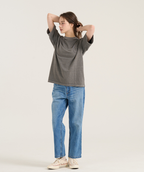 LEVHEARTED(レブハティッド)の「ジオコソスマイルショートシャツ - グレー(Tシャツ/カットソー・レディース・ライトグレー・MEDIUM)」の4枚目の写真