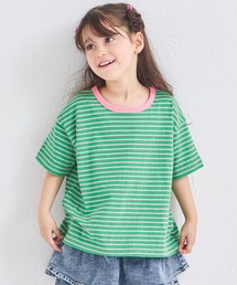 pairmanon（ペアマノン）の「【綿100%】ユニセックス バックタグ付き 配色ボーダー半袖Tシャツ（Tシャツ/カットソー）」