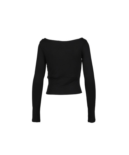 BOHEMSEO（ボヘミアンソウル）の「TWISTED RIBBED TOP（Tシャツ/カットソー・レディース・ブラック・OS）」の2枚目の写真