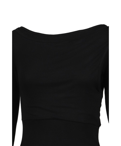 BOHEMSEO（ボヘミアンソウル）の「TWISTED RIBBED TOP（Tシャツ/カットソー・レディース・ブラック・OS）」の4枚目の写真