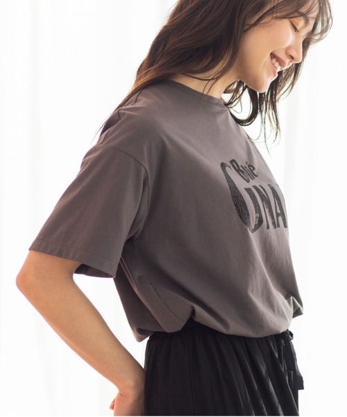 SHOO・LA・RUE（シューラルー）の「カジュアルプリントTシャツ（Tシャツ/カットソー・レディース・チャコール/ワイン系1/ホワイト/ブルー系その他2/ブラウン系その他・03/02）」の7枚目の写真