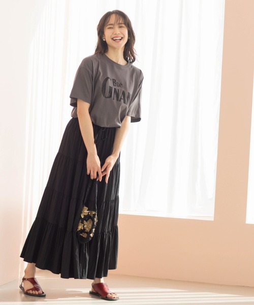 SHOO・LA・RUE（シューラルー）の「カジュアルプリントTシャツ（Tシャツ/カットソー・レディース・チャコール/ワイン系1/ホワイト/ブルー系その他2/ブラウン系その他・03/02）」の9枚目の写真