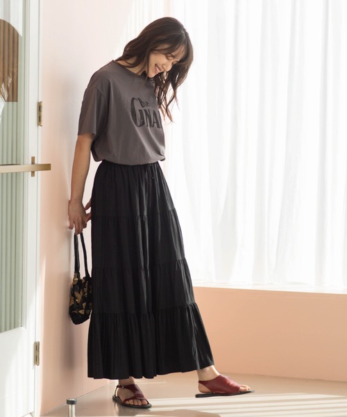 SHOO・LA・RUE（シューラルー）の「カジュアルプリントTシャツ（Tシャツ/カットソー・レディース・チャコール/ワイン系1/ホワイト/ブルー系その他2/ブラウン系その他・03/02）」の10枚目の写真