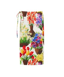 MSGM（エムエスジーエム）の「FLOWERペイント キャンバスラップスカート（スカート）」