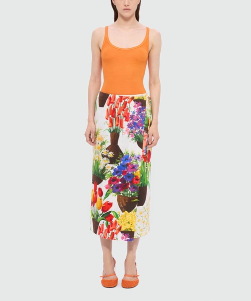 MSGM（エムエスジーエム）の「FLOWERペイント キャンバスラップスカート（スカート・レディース・マルチ・40）」の2枚目の写真