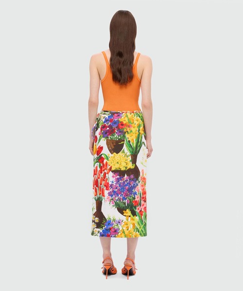 MSGM（エムエスジーエム）の「FLOWERペイント キャンバスラップスカート（スカート・レディース・マルチ・40）」の3枚目の写真