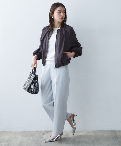 UNTITLED（アンタイトル）の「シャイニータイプライターブルゾン（ブルゾン・レディース・サンドベージュ/スミクロ・03/02/01/00/04/44/48/50）」の6枚目の写真