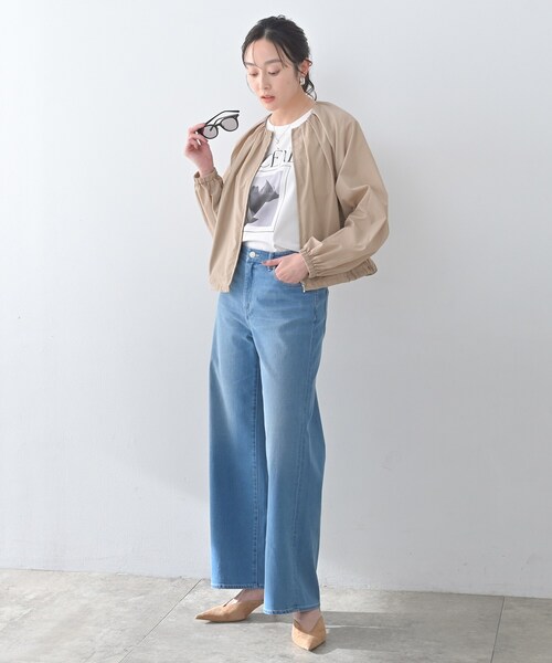 UNTITLED（アンタイトル）の「シャイニータイプライターブルゾン（ブルゾン・レディース・サンドベージュ/スミクロ・03/02/01/00/04/44/48/50）」の10枚目の写真