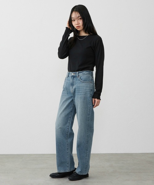 EDWIN(エドウィン)の「EDWIN エドウィン ルーズストレート デニムパンツ ジーンズ(デニムパンツ・レディース・ブラック系その他/インディゴブルー/ライトインディゴブルー・X-SMALL/SMALL/MEDIUM/LARGE)」の12枚目の写真
