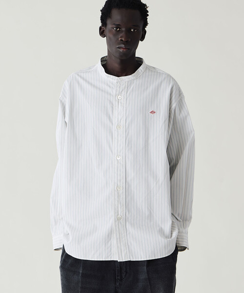 DANTON（ダントン）の「DANTON | コットンポプリン 長袖バンドカラーシャツ STRIPE MEN（シャツ/ブラウス・メンズ・グレー系その他/ブルー系その他・40/42）」の22枚目の写真