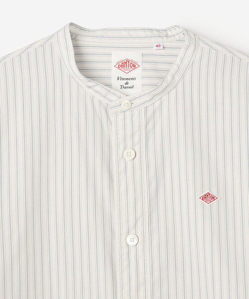 DANTON（ダントン）の「DANTON | コットンポプリン 長袖バンドカラーシャツ STRIPE MEN（シャツ/ブラウス・メンズ・グレー系その他/ブルー系その他・40/42）」の19枚目の写真