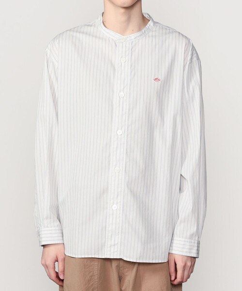 DANTON（ダントン）の「DANTON | コットンポプリン 長袖バンドカラーシャツ STRIPE MEN（シャツ/ブラウス・メンズ・グレー系その他/ブルー系その他・40/42）」の14枚目の写真