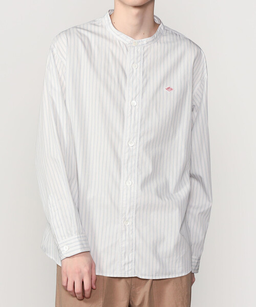 DANTON（ダントン）の「DANTON | コットンポプリン 長袖バンドカラーシャツ STRIPE MEN（シャツ/ブラウス・メンズ・グレー系その他/ブルー系その他・40/42）」の11枚目の写真