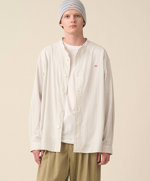 DANTON（ダントン）の「DANTON | コットンポプリン 長袖バンドカラーシャツ STRIPE MEN（シャツ/ブラウス・メンズ・グレー系その他/ブルー系その他・40/42）」の9枚目の写真