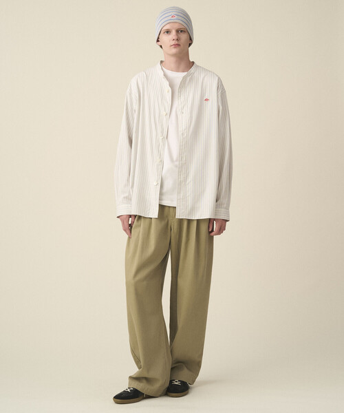 DANTON（ダントン）の「DANTON | コットンポプリン 長袖バンドカラーシャツ STRIPE MEN（シャツ/ブラウス・メンズ・グレー系その他/ブルー系その他・40/42）」の8枚目の写真