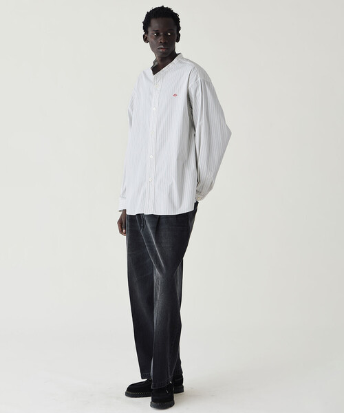 DANTON（ダントン）の「DANTON | コットンポプリン 長袖バンドカラーシャツ STRIPE MEN（シャツ/ブラウス・メンズ・グレー系その他/ブルー系その他・40/42）」の4枚目の写真