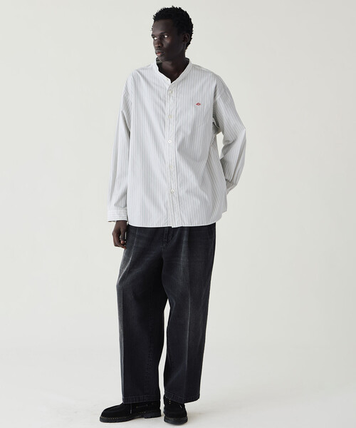 DANTON（ダントン）の「DANTON | コットンポプリン 長袖バンドカラーシャツ STRIPE MEN（シャツ/ブラウス・メンズ・グレー系その他/ブルー系その他・40/42）」の3枚目の写真