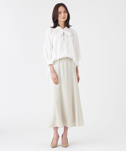TRANS WORK(トランスワーク)の「【ウォッシャブル】ヴィンテージサテンスカート(スカート・レディース・ベージュ/ネイビー・38/40)」の5枚目の写真