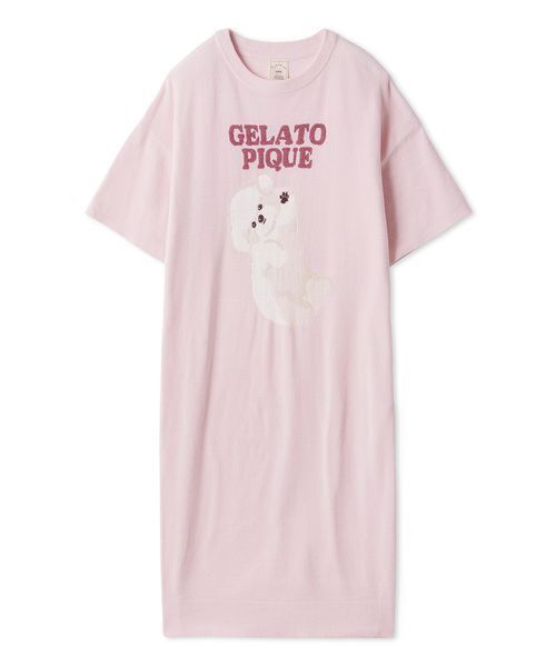 gelato pique（ジェラートピケ）の「ドッグジャガードワンピース（ルームワンピース・レディース・ブルー/ライトピンク/クリーム・F）」の3枚目の写真