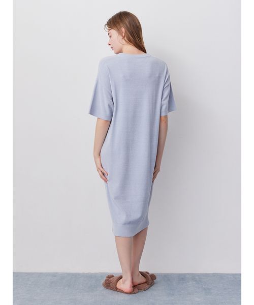 gelato pique（ジェラートピケ）の「ドッグジャガードワンピース（ルームワンピース・レディース・ブルー/ライトピンク/クリーム・F）」の6枚目の写真