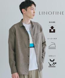 THE SHOP TK | 【LINO FINE】リネンライク 長袖シャツ UVカット/イージーケア/吸水速乾/洗濯機OK(シャツ/ブラウス)