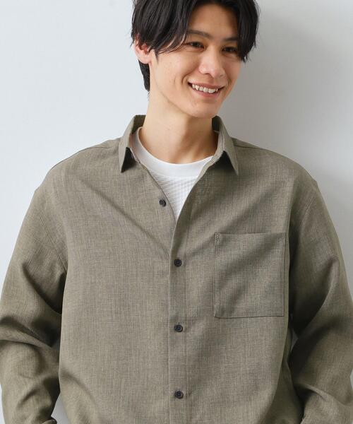 THE SHOP TK (ザ ショップ ティーケー )の「【LINO FINE】リネンライク 長袖シャツ UVカット イージーケア 吸水速乾 洗濯機OK(シャツ/ブラウス・メンズ・チャコールグレー/キャメル/ブルー系その他・02/03/04)」の3枚目の写真
