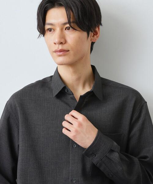 THE SHOP TK (ザ ショップ ティーケー )の「【LINO FINE】リネンライク 長袖シャツ UVカット イージーケア 吸水速乾 洗濯機OK(シャツ/ブラウス・メンズ・チャコールグレー/キャメル/ブルー系その他・02/03/04)」の4枚目の写真