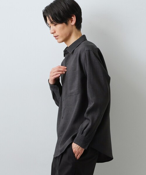 THE SHOP TK (ザ ショップ ティーケー )の「【LINO FINE】リネンライク 長袖シャツ UVカット イージーケア 吸水速乾 洗濯機OK(シャツ/ブラウス・メンズ・チャコールグレー/キャメル/ブルー系その他・02/03/04)」の5枚目の写真