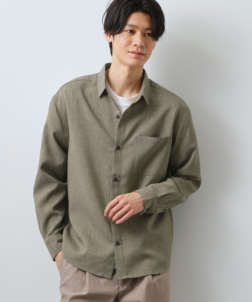 THE SHOP TK (ザ ショップ ティーケー )の「【LINO FINE】リネンライク 長袖シャツ UVカット イージーケア 吸水速乾 洗濯機OK(シャツ/ブラウス・メンズ・チャコールグレー/キャメル/ブルー系その他・02/03/04)」の8枚目の写真
