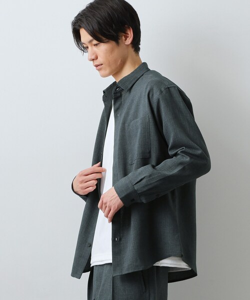 THE SHOP TK (ザ ショップ ティーケー )の「【LINO FINE】リネンライク 長袖シャツ UVカット イージーケア 吸水速乾 洗濯機OK(シャツ/ブラウス・メンズ・チャコールグレー/キャメル/ブルー系その他・02/03/04)」の13枚目の写真