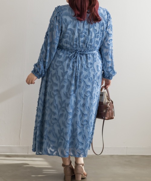 CLETTE(クレット)の「CLETTEオリジナルハートネックリーフフリンジワンピース(ワンピース・レディース・ブルー/ブラック/ピンク・4L/3L/LL)」の9枚目の写真