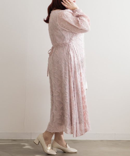 CLETTE(クレット)の「CLETTEオリジナルハートネックリーフフリンジワンピース(ワンピース・レディース・ブルー/ブラック/ピンク・4L/3L/LL)」の12枚目の写真