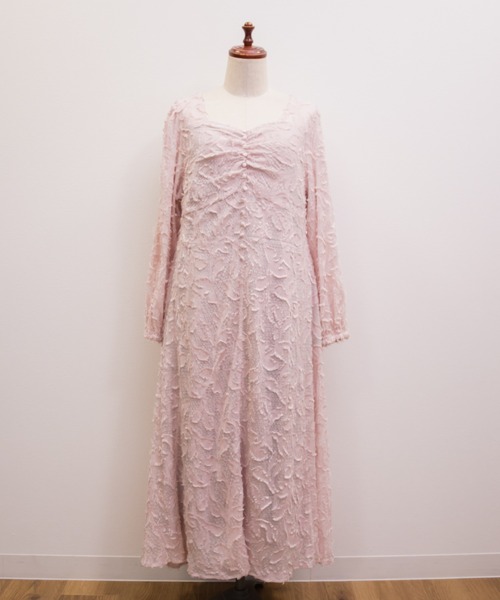 CLETTE(クレット)の「CLETTEオリジナルハートネックリーフフリンジワンピース(ワンピース・レディース・ブルー/ブラック/ピンク・4L/3L/LL)」の13枚目の写真