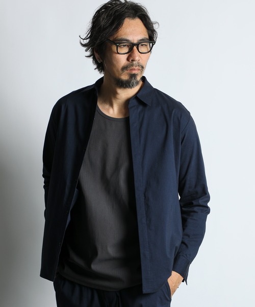 The DUFFER of ST.GEORGE(ザダファーオブセントジョージ)の「SUPER STRETCH FLY-FRONT SHIRT BLOUSON:セットアップ対応 フライフロント スーパーストレッチ シャツブルゾン(シャツ/ブラウス・メンズ・ブラック/ブラウン/ネイビー・MEDIUM/LARGE/X-LARGE)」の3枚目の写真