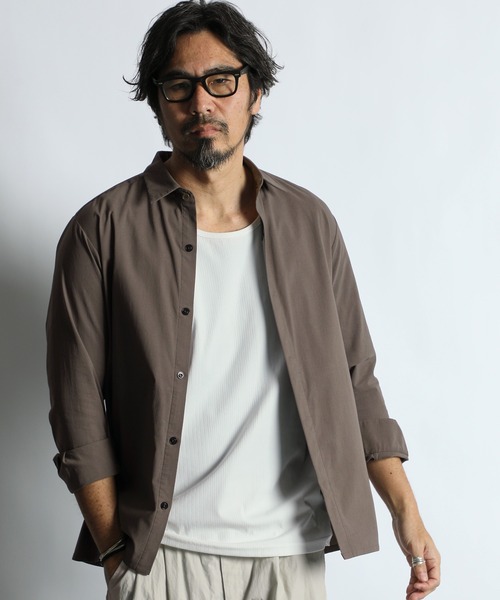 The DUFFER of ST.GEORGE(ザダファーオブセントジョージ)の「SUPER STRETCH FLY-FRONT SHIRT BLOUSON:セットアップ対応 フライフロント スーパーストレッチ シャツブルゾン(シャツ/ブラウス・メンズ・ブラック/ブラウン/ネイビー・MEDIUM/LARGE/X-LARGE)」の2枚目の写真