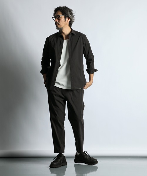 The DUFFER of ST.GEORGE(ザダファーオブセントジョージ)の「SUPER STRETCH FLY-FRONT SHIRT BLOUSON:セットアップ対応 フライフロント スーパーストレッチ シャツブルゾン(シャツ/ブラウス・メンズ・ブラック/ブラウン/ネイビー・MEDIUM/LARGE/X-LARGE)」の5枚目の写真