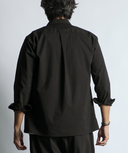 The DUFFER of ST.GEORGE(ザダファーオブセントジョージ)の「SUPER STRETCH FLY-FRONT SHIRT BLOUSON:セットアップ対応 フライフロント スーパーストレッチ シャツブルゾン(シャツ/ブラウス・メンズ・ブラック/ブラウン/ネイビー・MEDIUM/LARGE/X-LARGE)」の11枚目の写真