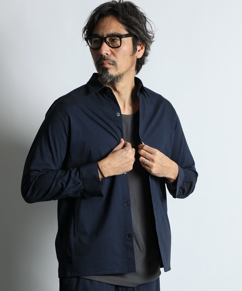 The DUFFER of ST.GEORGE(ザダファーオブセントジョージ)の「SUPER STRETCH FLY-FRONT SHIRT BLOUSON:セットアップ対応 フライフロント スーパーストレッチ シャツブルゾン(シャツ/ブラウス・メンズ・ブラック/ブラウン/ネイビー・MEDIUM/LARGE/X-LARGE)」の8枚目の写真