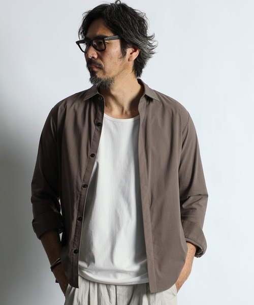 The DUFFER of ST.GEORGE(ザダファーオブセントジョージ)の「SUPER STRETCH FLY-FRONT SHIRT BLOUSON:セットアップ対応 フライフロント スーパーストレッチ シャツブルゾン(シャツ/ブラウス・メンズ・ブラック/ブラウン/ネイビー・MEDIUM/LARGE/X-LARGE)」の6枚目の写真