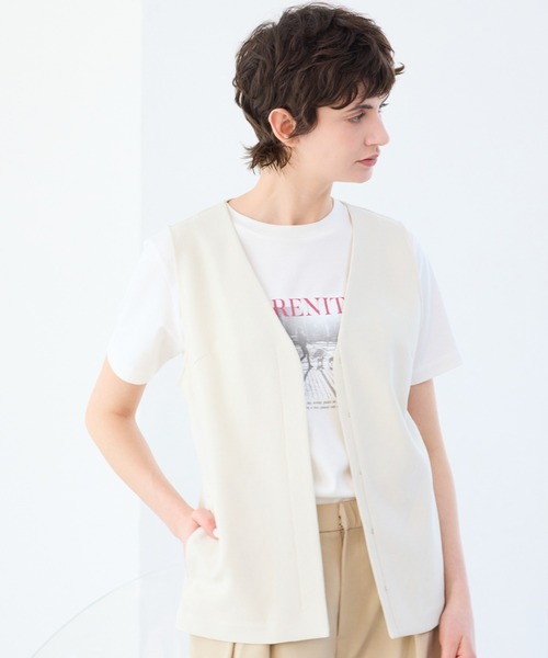 R-ISM（リズム）の「【吸水速乾・抗菌防臭・洗える】バックシアージレ（ベスト・レディース・ライトベージュ/ブラック・4）」の6枚目の写真