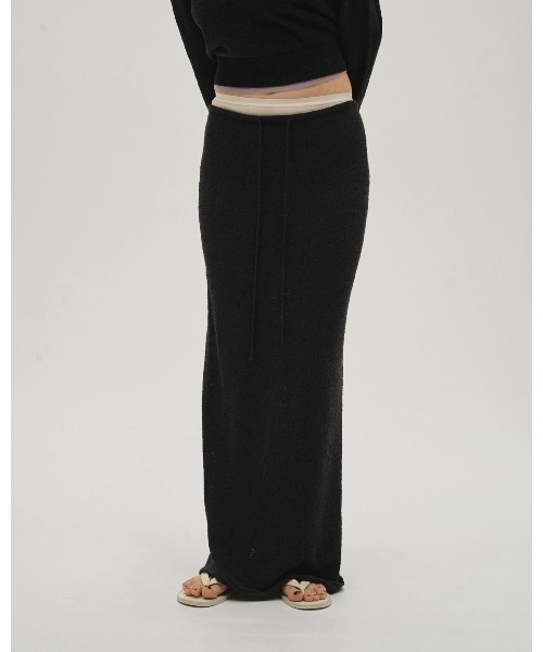 TODAYFUL（トゥデイフル）の「Miniboucle Knit Skirt 12610806（スカート・レディース・ブラウン/グレー/オフホワイト・36/38）」の2枚目の写真