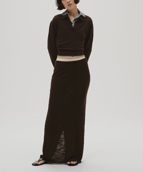 TODAYFUL（トゥデイフル）の「Miniboucle Knit Skirt 12610806（スカート・レディース・ブラウン/グレー/オフホワイト・36/38）」の5枚目の写真