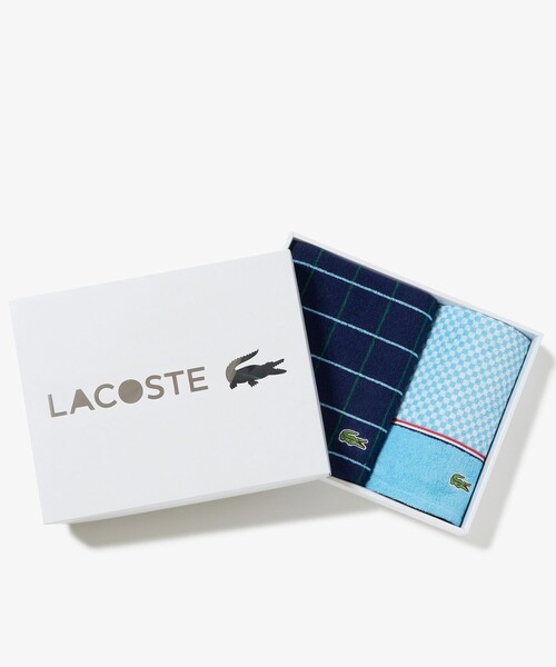 LACOSTE（ラコステ）の「スポーツタオル＆ゲストタオル ギフトセット（タオル・レディース・ブルー/ベージュ・FREE）」の2枚目の写真